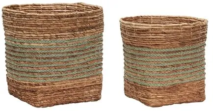 Hübsch Reveal Kurve Mint/Natur Sæt af 2